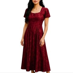 🎄 Vintage all that jazz red silky long floral dress